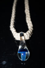 Load image into Gallery viewer, The Black Top Blue Mushroom glass pendant with hemp chain - Caliculturesmokeshop.com