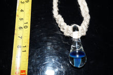 Load image into Gallery viewer, The Black Top Blue Mushroom glass pendant with hemp chain - Caliculturesmokeshop.com