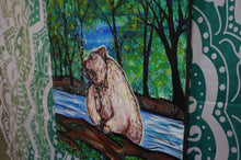 Load image into Gallery viewer, Bear Catching Wild Fish Acrylics Canvas Art