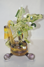 Load image into Gallery viewer, Green Orb Dragon American Glass Oil Rig Pipe
