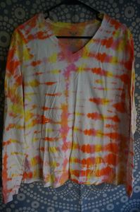 Tie-Dye Long Sleeve Orange Shirt - Caliculturesmokeshop.com