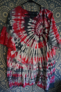 Tie-Dye Red/Black Spiral T-Shirt - Caliculturesmokeshop.com