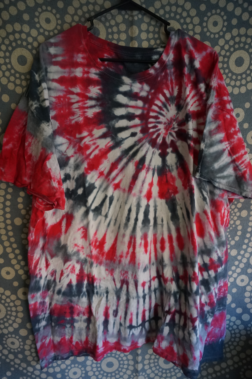 Tie-Dye Red/Black Spiral T-Shirt - Caliculturesmokeshop.com