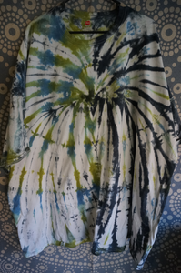 Tie-Dye Black/Light Blue/Green Shirt - Caliculturesmokeshop.com