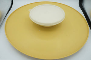 Vintage Tupperware Gold Chip & Dip Appetizer Party Tray With Attached Bowl