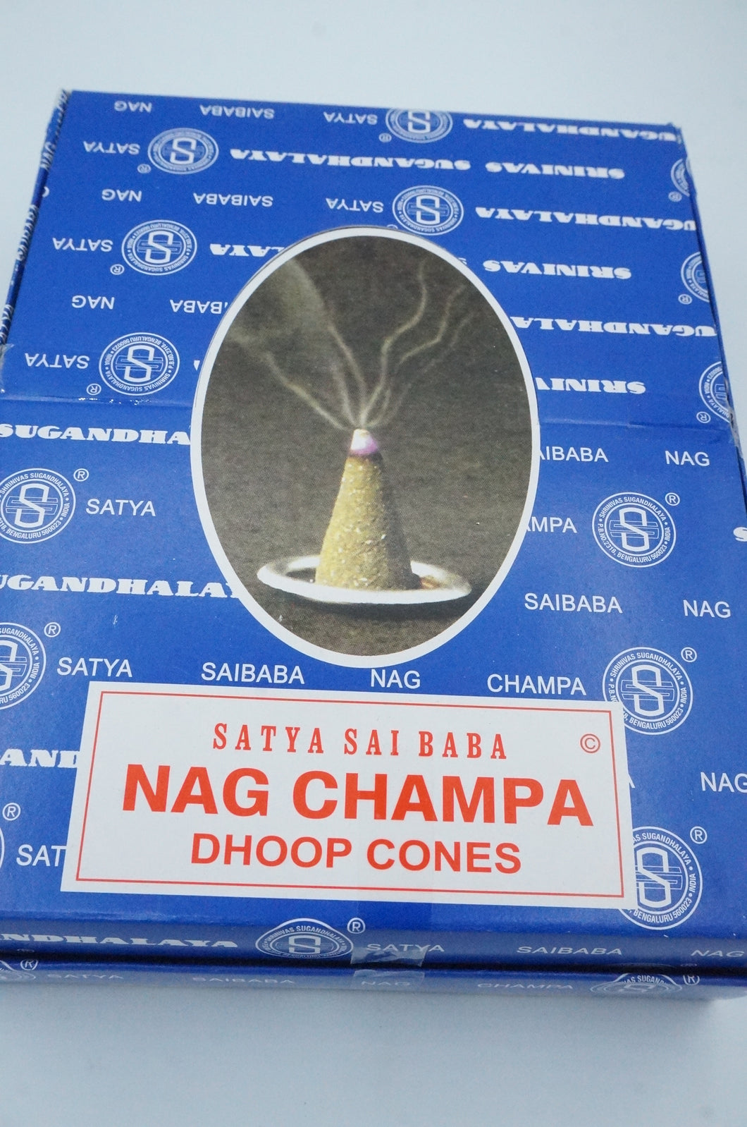 Nag Champa Dhoop Cones with mini Stand, 12 Ct. in Box - ohiohippiessmokeshop.com