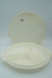 Tupperware Mid-Century Container, Serving Snack Tray with Lid and Screw in Handle to carry - ohiohippiessmokeshop.com