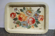 Load image into Gallery viewer, Light Tan Antique Flower Serving Tray- Ohiohippies.com
