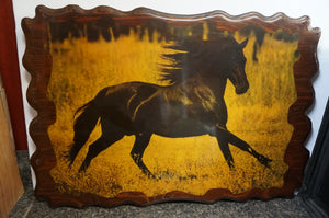 Vintage Horse on Wood Resin Picture- ohiohippies.com