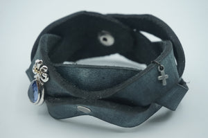 Hand Made, Silver Charms Leather Bracelets - Caliculturesmokeshop.com