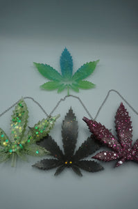 12 Count Glitter Bomb Leaf Wall Hangings - Ohiohippies.com