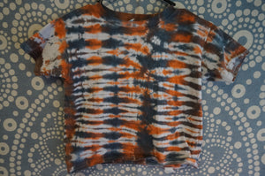 Tie-Dye Orange/Blue Kid Shirt with Tie-Dye Mask -