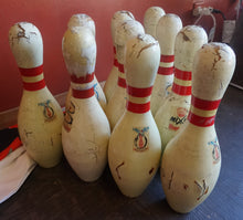 Load image into Gallery viewer, Vintage/Original Bowling Pins 10 Set - ohiohippies.com

