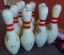 Load image into Gallery viewer, Vintage/Original Bowling Pins 10 Set - ohiohippies.com
