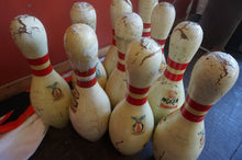 Load image into Gallery viewer, Vintage/Original Bowling Pins 10 Set - ohiohippies.com
