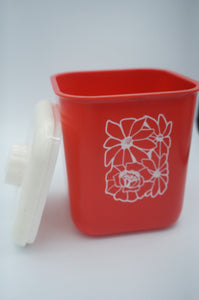 Red Container with Flower Print/Art - ohiohippies.com