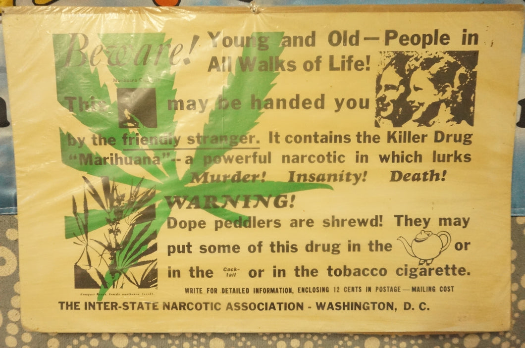 The Inter-State Narcotic Association - Washington D.C. Sign - ohiohippies.com