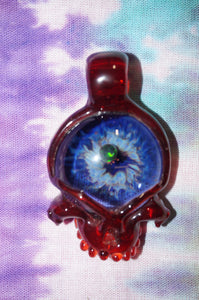 Grateful dead stealie Glass Pendant with beautiful Opal