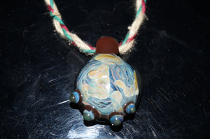 Blue/Orb World pendant with hemp chain - Caliculturesmokeshop.com