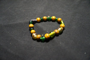 Golden, Green Glass Bead Bracelet - Caliculturesmokeshop.com