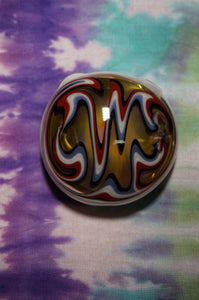 Wig wag Glass Pendant with heavy gold fumer - Caliculturesmokeshop.com