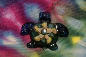 Flower Power Turtle Glass Pendant - Caliculturesmokeshop.com