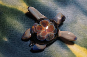 Flower Earth Turtle Glass Pendant - Caliculturesmokeshop.com