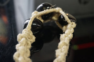 Hemp Rope Black Beaded Bracelet - Caliculturesmokeshop.com